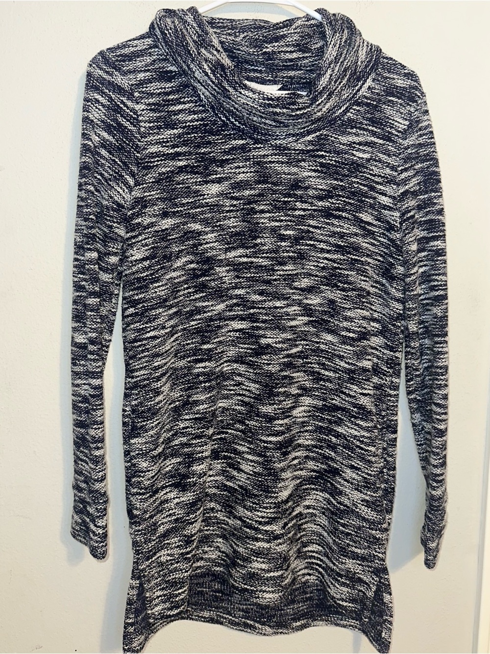 Caslon Navy & White Cowl Neck Sweater